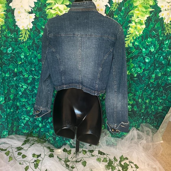 LIKE NEW - HELIUM Retro Denim Military Style Jacket (Size L) - Picture 3 of 3